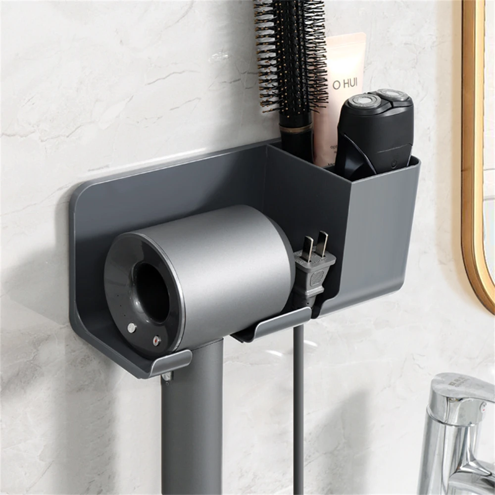 Banyo Saç Kurutma Makinesi Depolama Rafı Ev Duvara Monte Tepsi Çok Fonksiyonlu tıraş bıçağı Tutucu Kozmetik Diş Fırçası Raf