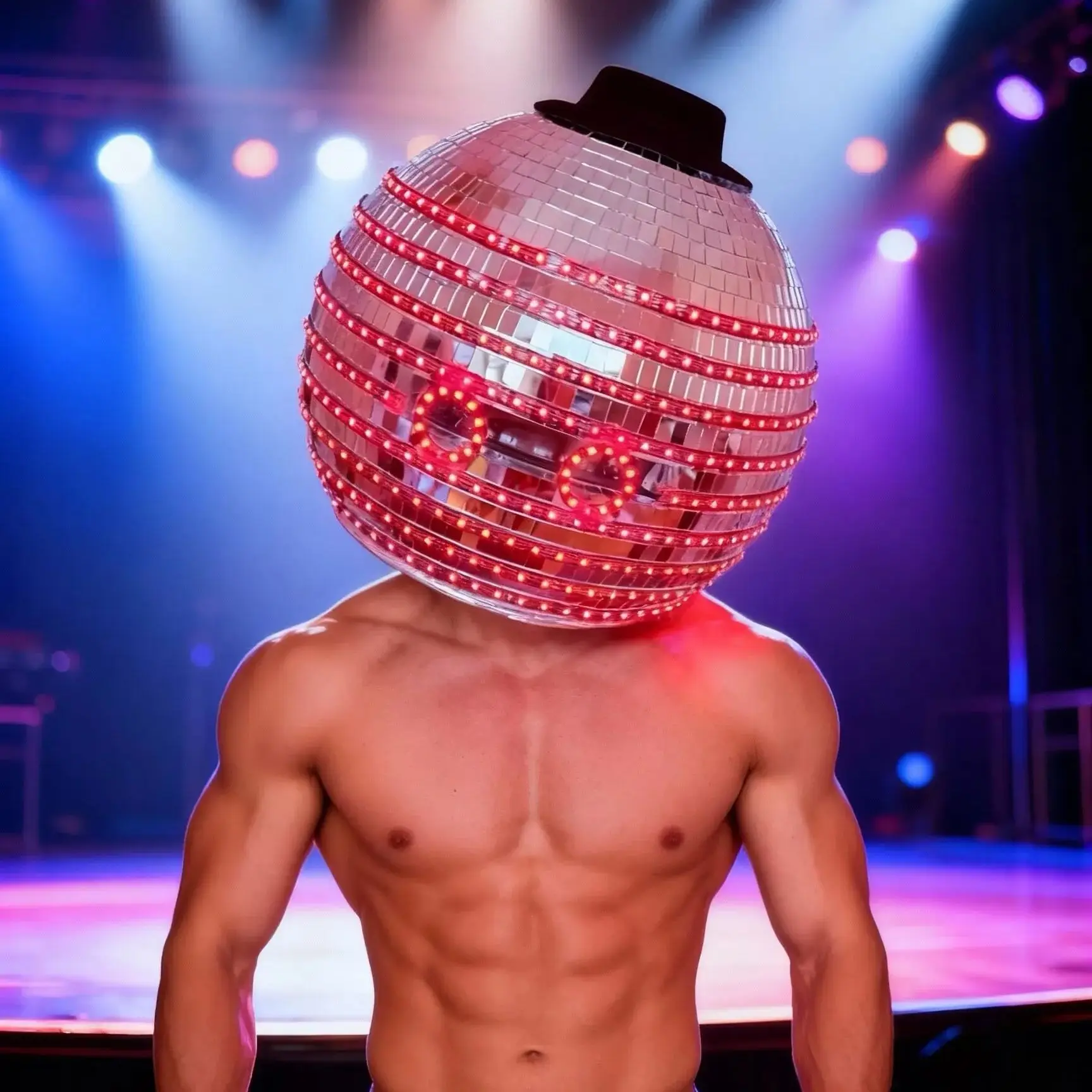 

Светодиодный мужской диско-шар, шлем, зеркальный шар, сверкающий шар, вечерние, свадебные, рождественские украшения, клуб, КТВ, бар, DJ, ночной клуб
