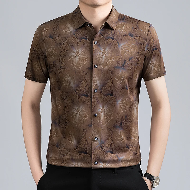 3D Print Breathable Shirts For Men Short Sleeve Casual Coolness Summer Quality Smooth Comfortable Wrinkle-Free Camisas De Hombre
