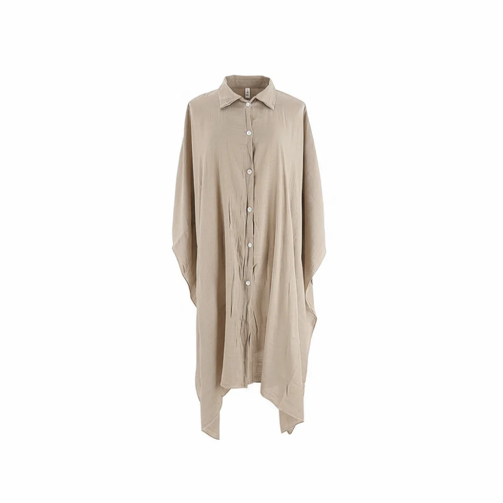 Fashion Sun Protection Loose Cardigan Sarong Solid Woman Bikini Cover-up Women Dress Summer