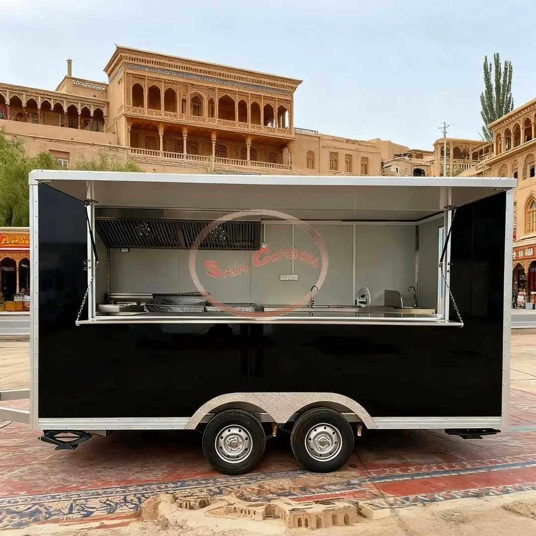 

Insulated Towing Snack Cart for Outdoor Commercial Food Trailer Fresh-Keeping Mobile Fast Food Vending Truck