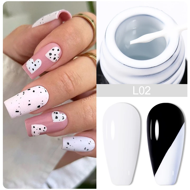 LILYCUTE 5ml Liner Gel Nail Art Polish 2in1 Ultra-fine Brush Head French Pull Line Graffiti Painting Stripe Design Gel Varnish