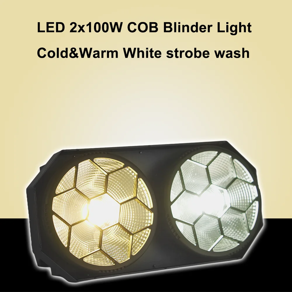 

LED 2x100W COB Blinder Light Cold&Warm White strobe wash Effect Individually Control Audience light for DJ Disco Party Wedding