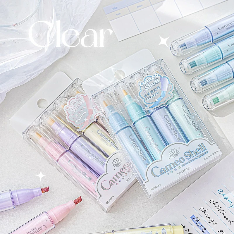 RosyPosy Fritillary Highlighter Clear Color Series Flashing Girl Heart Highlighter Marker Pen Color Pen Hand Account Tool