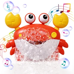 Crab Bubble machine Baby bathroom bath toy electric one-click start music Baby bathtub splashing spit bubbles