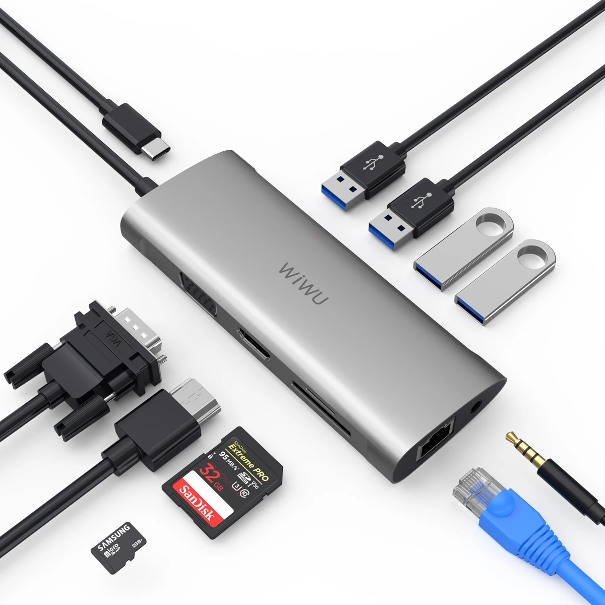 

Многофункциональный 11 портов usb c hub к 4k hd mi кардридер lane 3,5 Jack 100W power Delivery USB адаптер Dongle station
