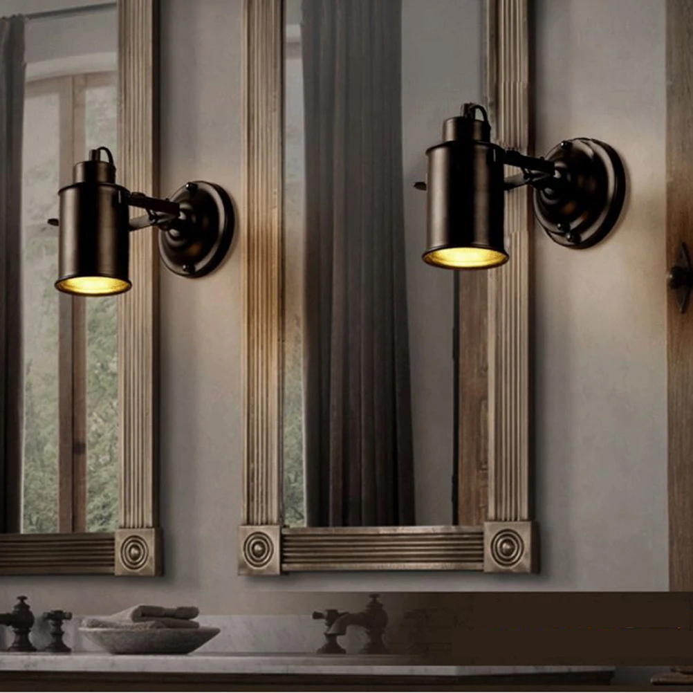 

Wall Lamp Industrial Black Wrought Iron Adjustable Sconce For Bedroom Living Room Study Bar Coffee Shop Aisle Lamps