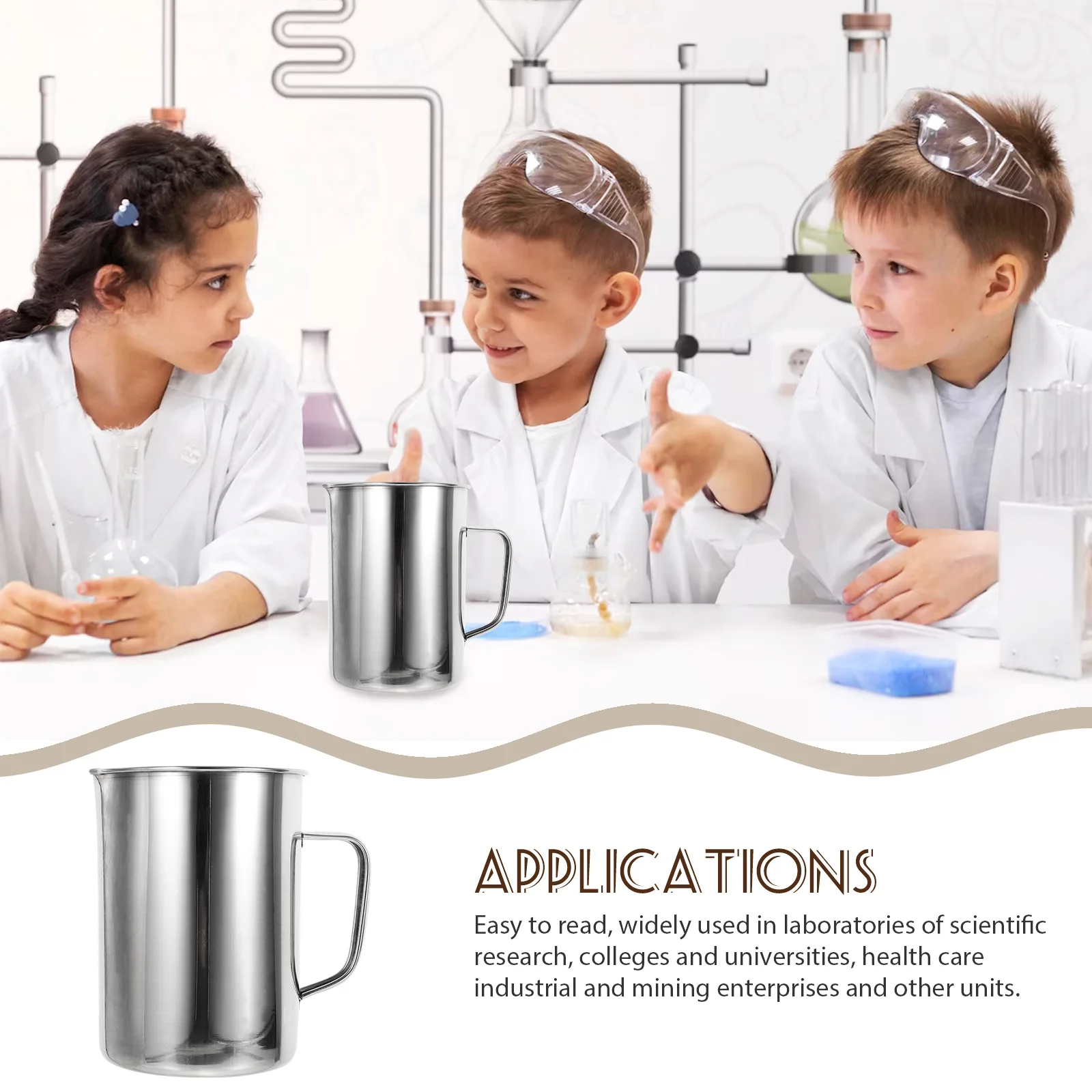 

Лабораторный мерный стакан из нержавеющей стали 1000 мл, гладкий, антикоррозийный, для химических лабораторий, с мерной шкалой, лабораторный стакан