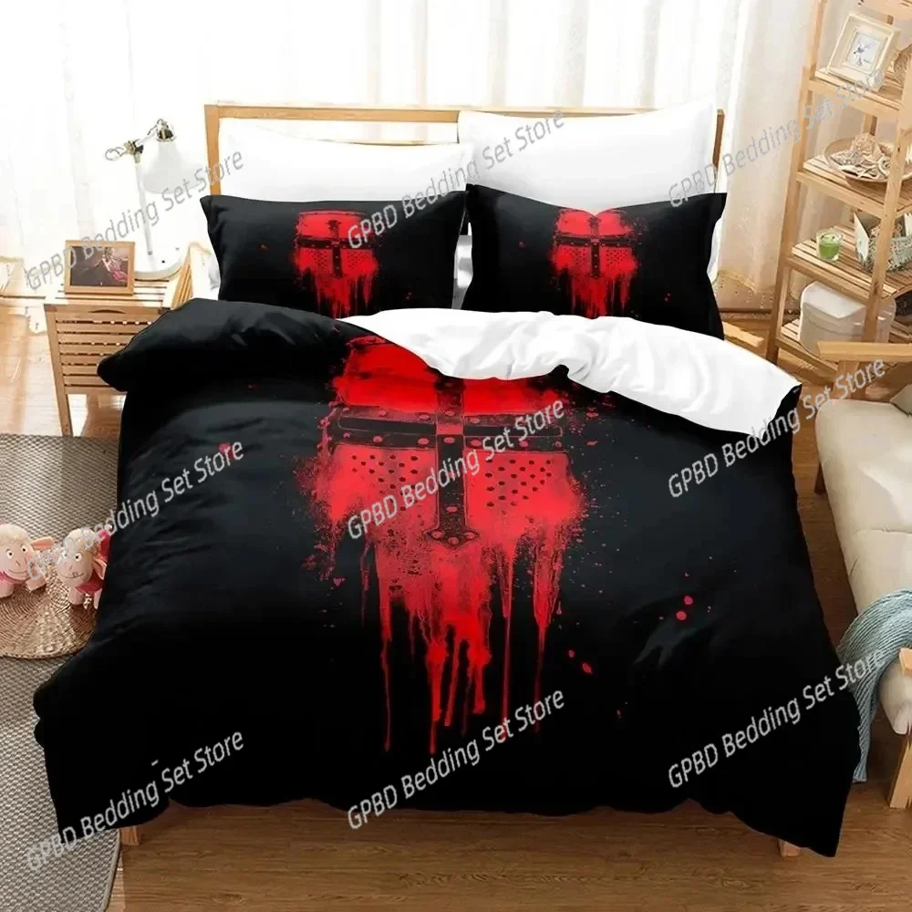

3D Print Christian Knights Templar Bedding Set Bedroom Soft Modern Bedspreads Comefortable Duvet Cover Quilt Cover Pillowcase