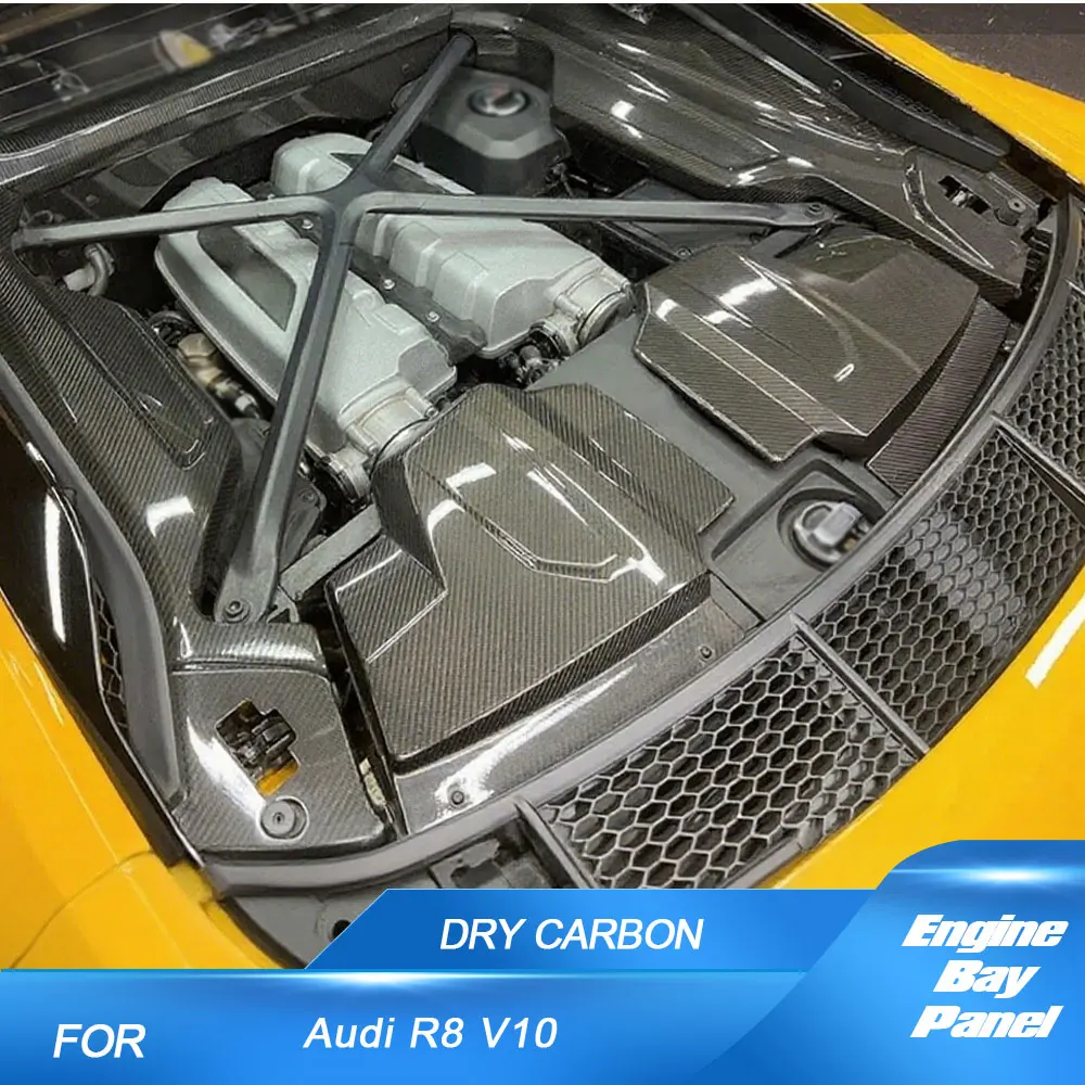 

Car Engine Bay Panel For Audi R8 V10 RWD Coupe 2022 2023 Prepreg Dry Carbon Car Engine Cover Plate Trim Replacement Parts