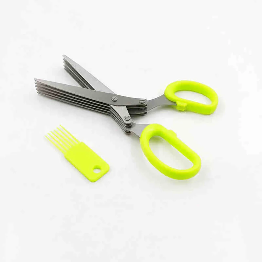 101 Stainless Steel Multi-layer Kitchen Scissors, Multi-functional Household Chopped Green Onion, Seaweed 5-Section Cutting