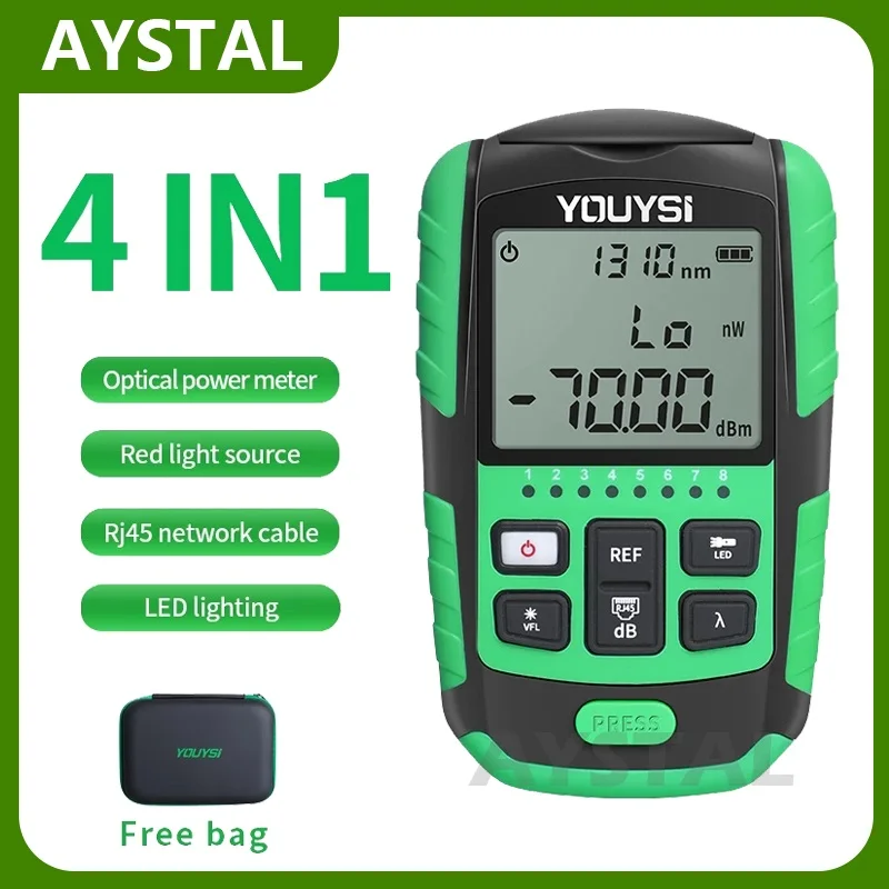 

New 5G Optical Power Meter 4-in-1 OPM 10 Wavelength with Visual Fault Locator Network Cable Test Fiber Optic Tester VFL