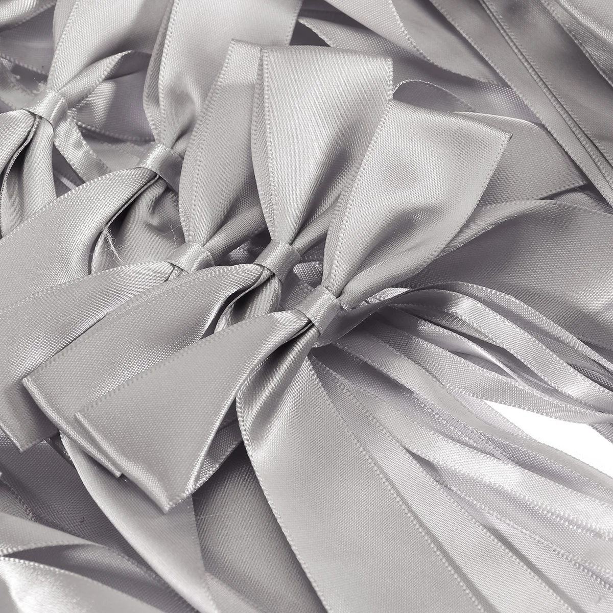 

25Pcs White Satin Ribbon Wedding Bow Decor for Car Door Handle Centerpiece Garland Party Backdrop Romantic Atmosphere Craft