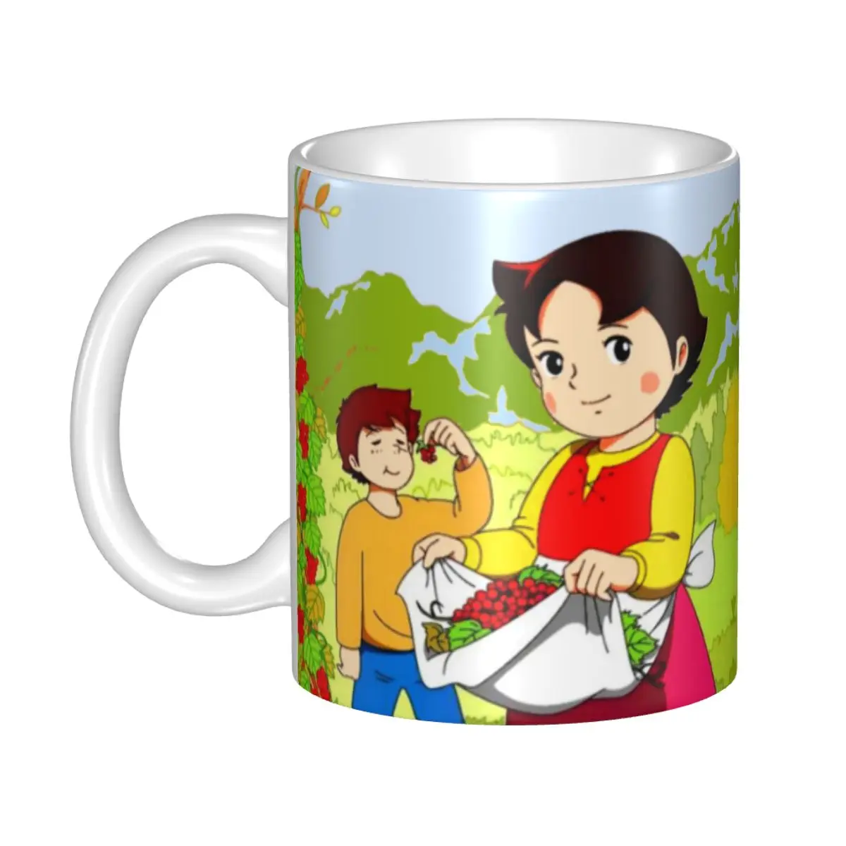 DIY Anime Heidi Girl Of The Alps Ceramic Mug Custom Heidi Peter Grandpa Coffee Cup Creative Present