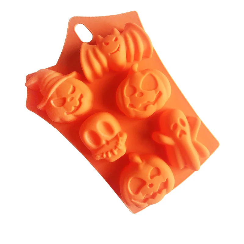 6 Even Halloween Bat Ghost, Cartoon Silicone Cake Mold DIY Handmade Soap Mould XG255