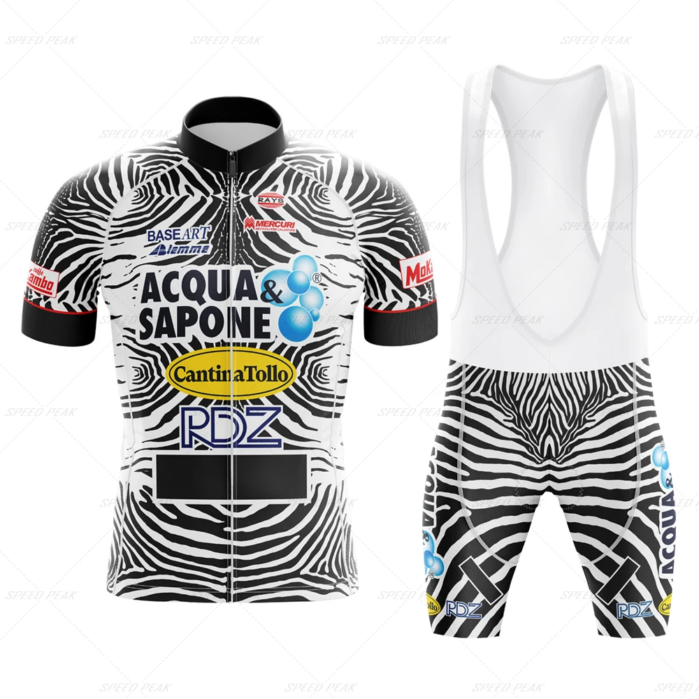 Zebra Cycling Jersey Men Set Retro Breathable Short Sleeve Bike Clothing Bicycle Red Clothing Summer Sportswear Triathlon