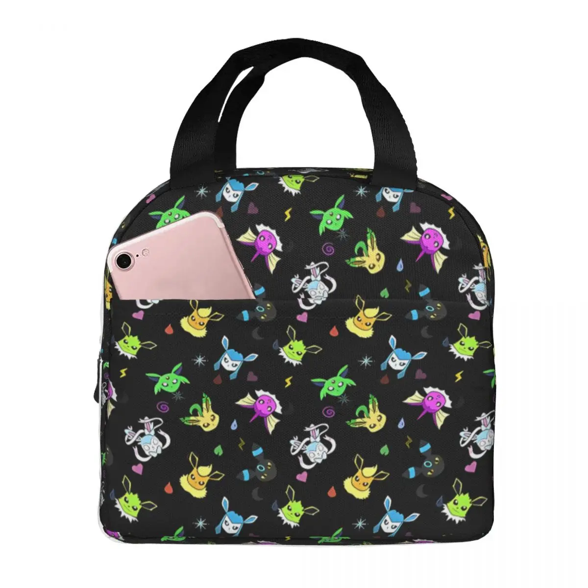 Multifunction Girl Boy｠ Pocket Monster Pikachu Bento Box 2024 New Shiny Eeveelution Type Pattern Office Lunch Bag