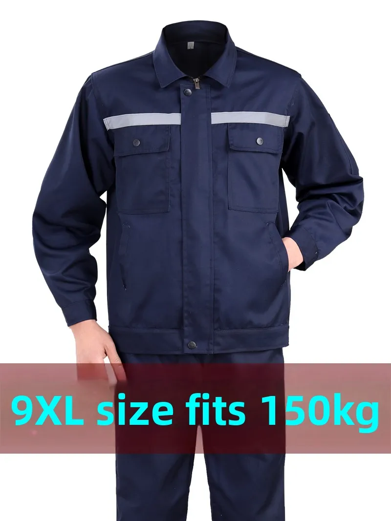 

plus Size Work Uniform Set for Men Anti-Static Gas Station Workwear Spring Summer Cotton Blend Fabric Labor Protection Suit