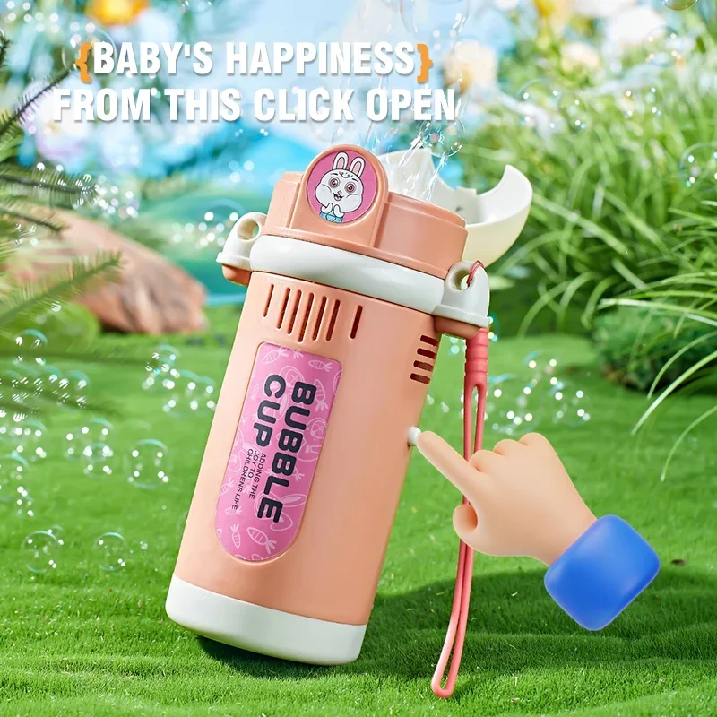 Automatische Wasserflasche Blase Spielzeug Poröse Lade Wasserkocher Blase Maschine mit Sound Licht Elektrische Kind Spiele Im Freien Mädchen Geschenk