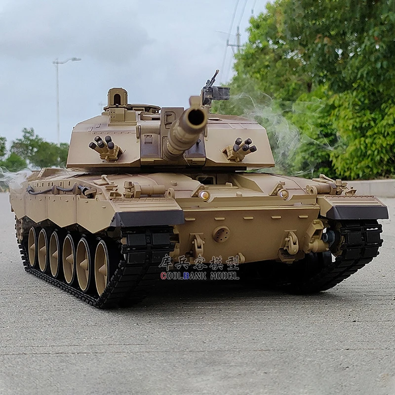 Henglong 1/16 3908-1 British Challenger 2รถถังต่อสู้ระยะไกลรุ่น7.0มัลติฟังก์ชั่นทหาร