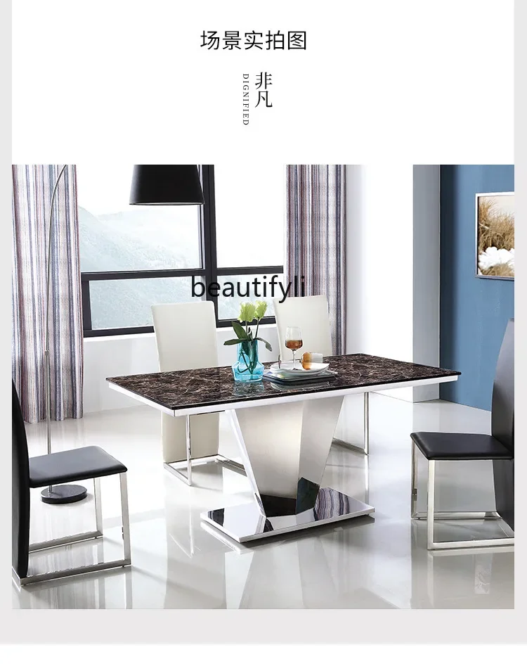 

Light luxury marble dining table Home restaurant High-end French European style, hotel customized dining table