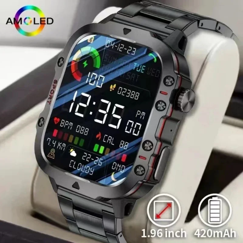 2024 New Smart Watch 1.96 Inch Screen 420 MAh Bluetooth Call Voice Assistant Watch Sports Fitness Waterproof Smartwatch For Men