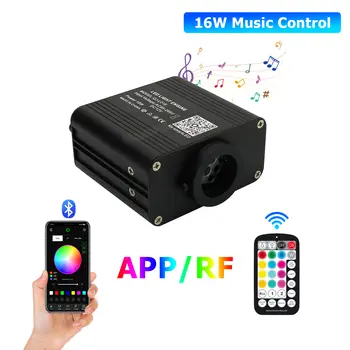 全新 16W 閃爍 RGBW 光纖星空吸頂燈套裝,智慧型 APP 聲控 LED 引擎,適用於汽車星空光纖燈 8 最佳銷售 星光頂篷套件 - №2