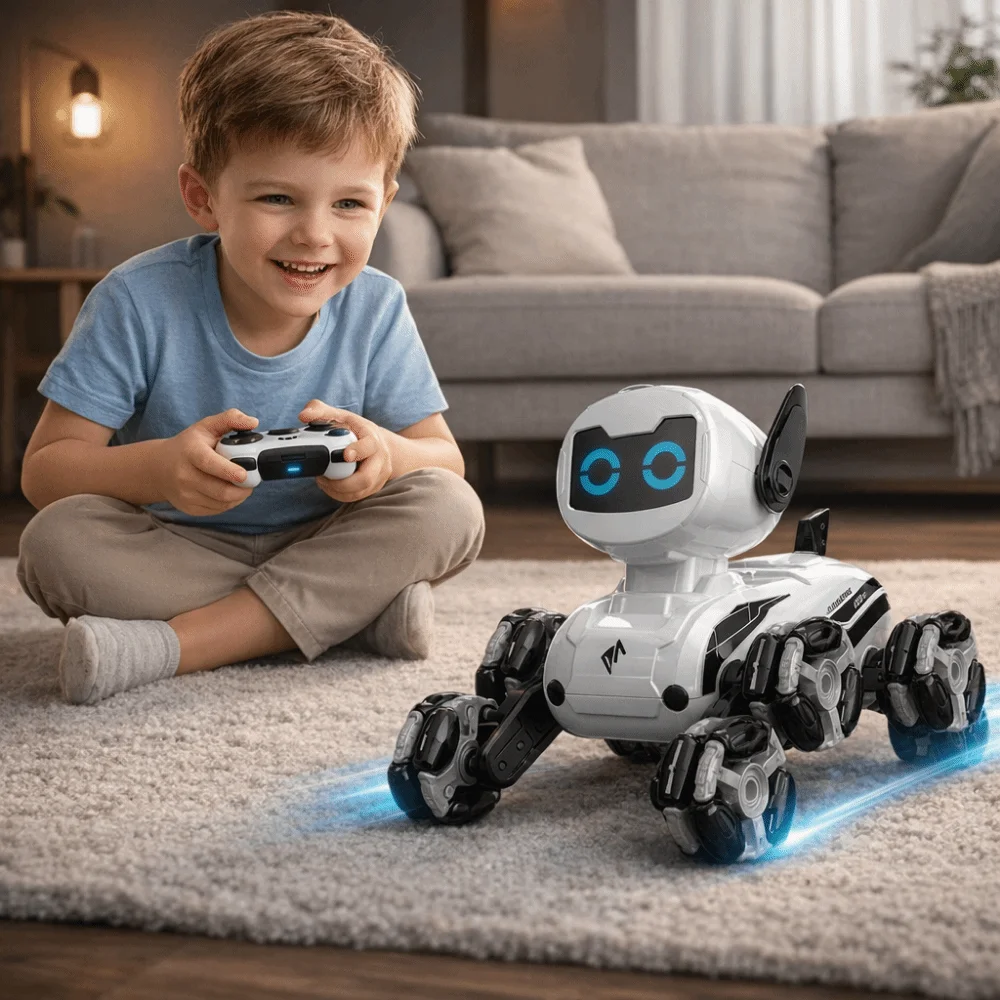 Robot-psy z 8 kołami, transformujące się podczas jazdy, wykonywające akrobacje, pojazd do driftu, zabawki dla dzieci, elektryczne pojazdy akrobacyjne 4WD, sterowane radiem 2.4G