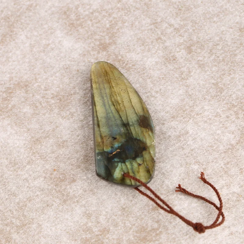 

B&F Pendant for Necklace Labradorite—Natural Stone Fashion Handmade Jewelry Charm Gift Accessories 38x18x3mm 6.4g