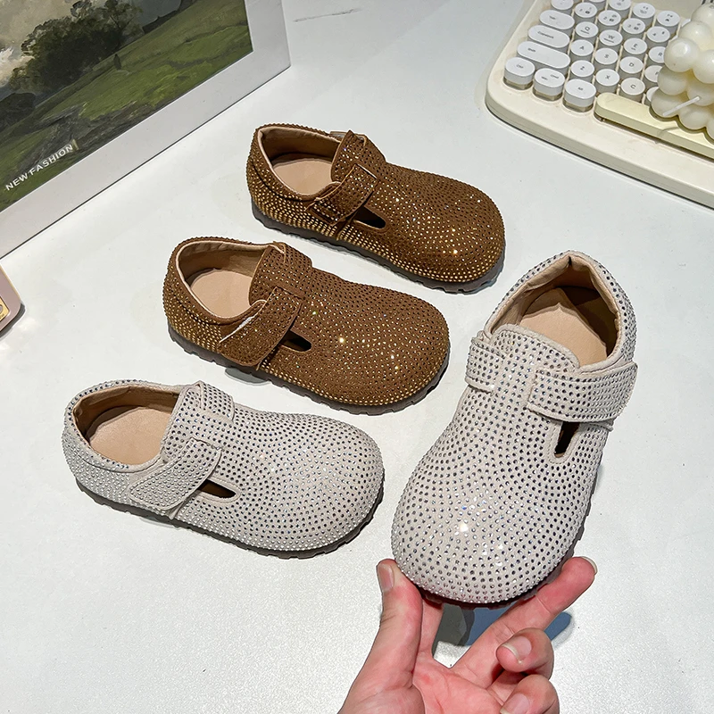 

Glitter Casual Shoes for Girls 2025 New Autumn Toddler Ballet Flats with Sparkly Sequins Non-slip Soft Sole Retro School Shoes