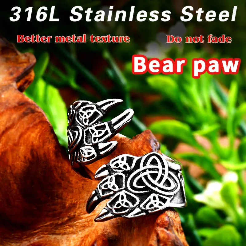 BEIER stainless steel character geometry  Viking raven head  ring for man`s gift Punk rock Jewelry boy`s gift  BR8-582