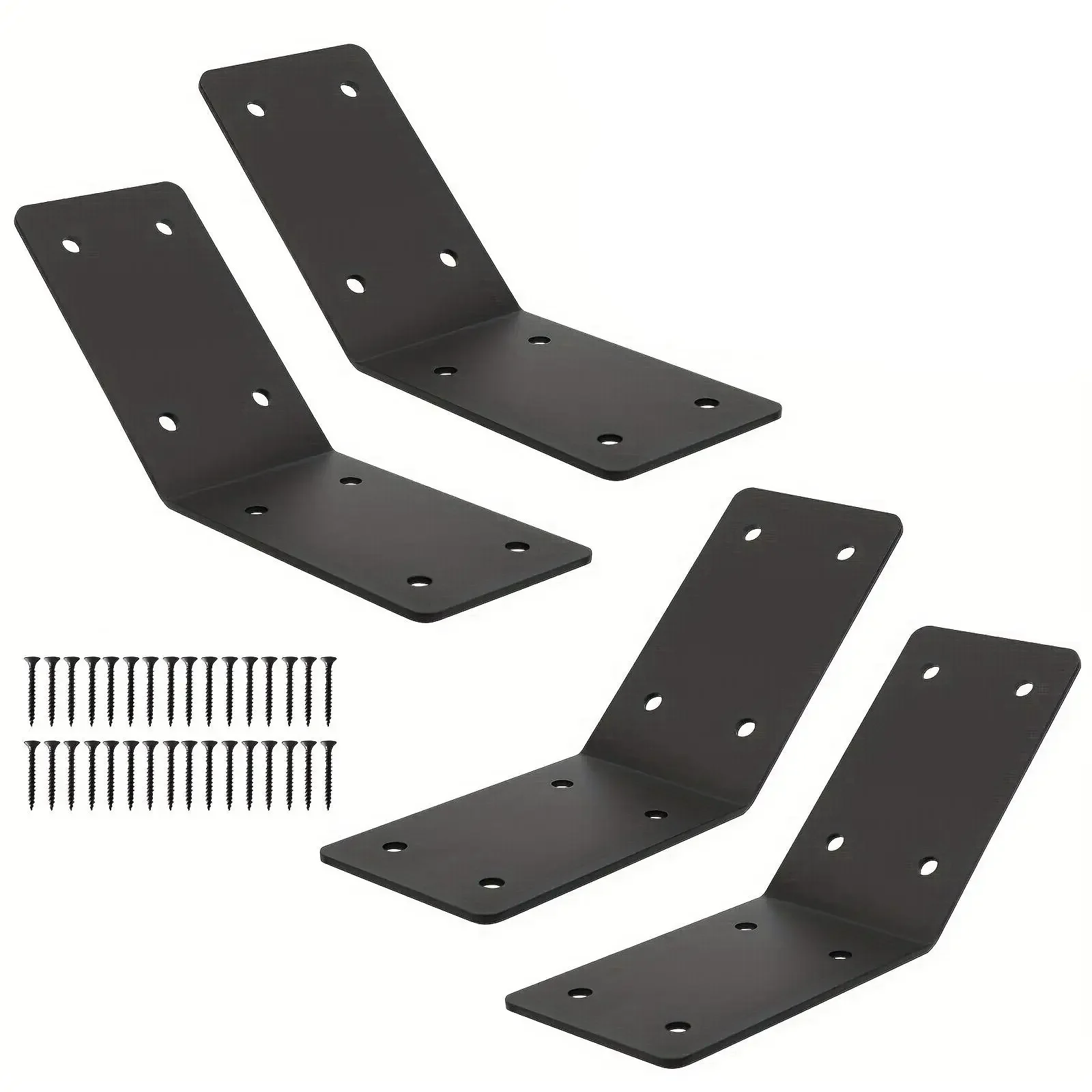 4Pcs 45 Degree Angle Brackets Post to Beam Connector Weather Resistant Mount Inside for Garden Shed Wooden Post Gazebos Decks