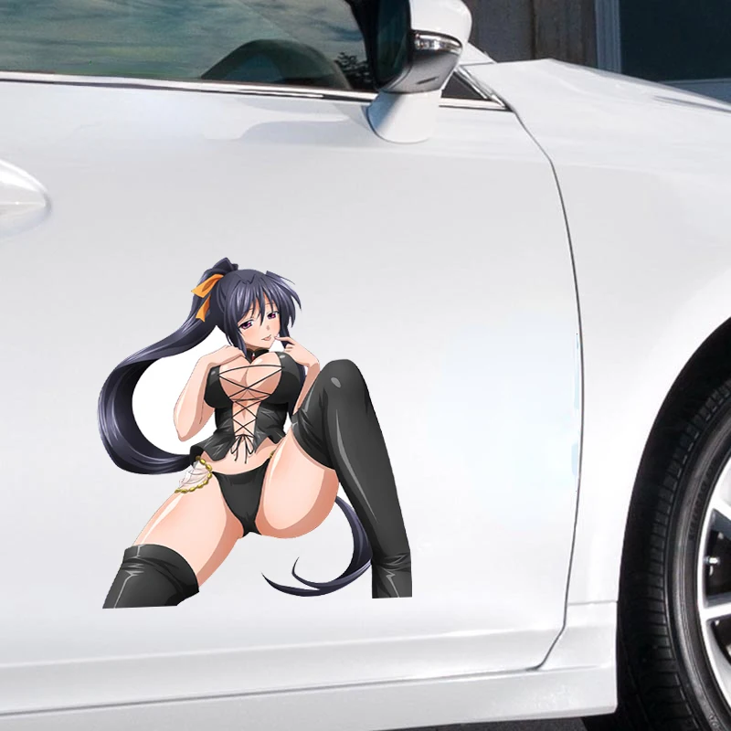 Sexy Anime Lady Himejima Akeno Car Sticker JDM Car Window Laptop Vinyl Decal Fashion Car Styling Car Accessorie Car Wrap