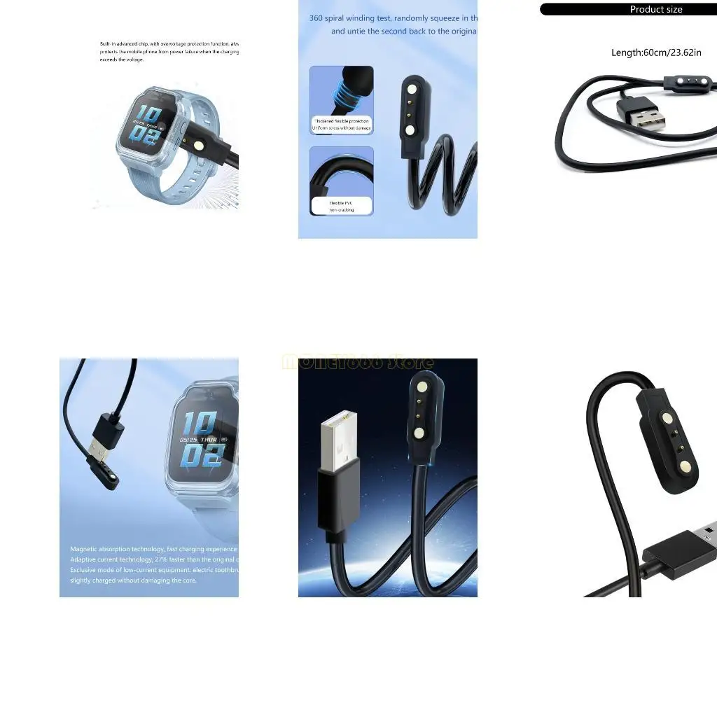 كابل شحن USB المغناطيسي F62C لـ RS4/LS05/W26 SMARTWATCH استبدال شحن الإكسسوارات شحن قفص الاتهام