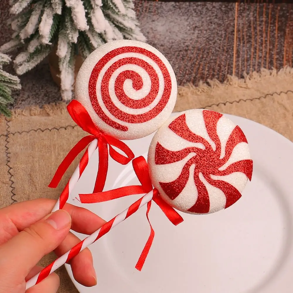 Colgante de piruleta de Navidad grande, adorno de piruleta grande exquisito de espuma, decoración colgante de dulces de Navidad de dibujos animados
