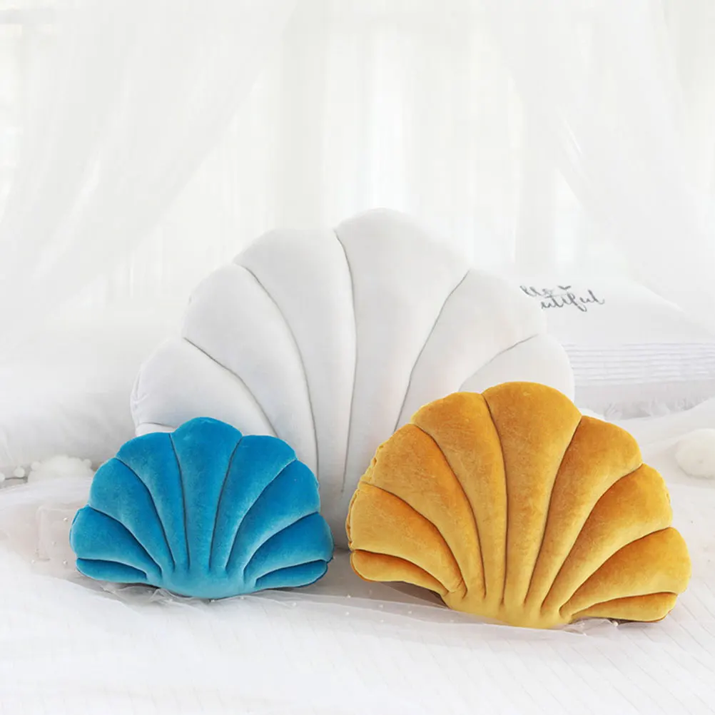 

1Pcs Extraordinary Shell Shape Throw Pillow Soft PP Cotton Back Cushion Comfortable Touch Hug Lean on Home Sofa Car Decor