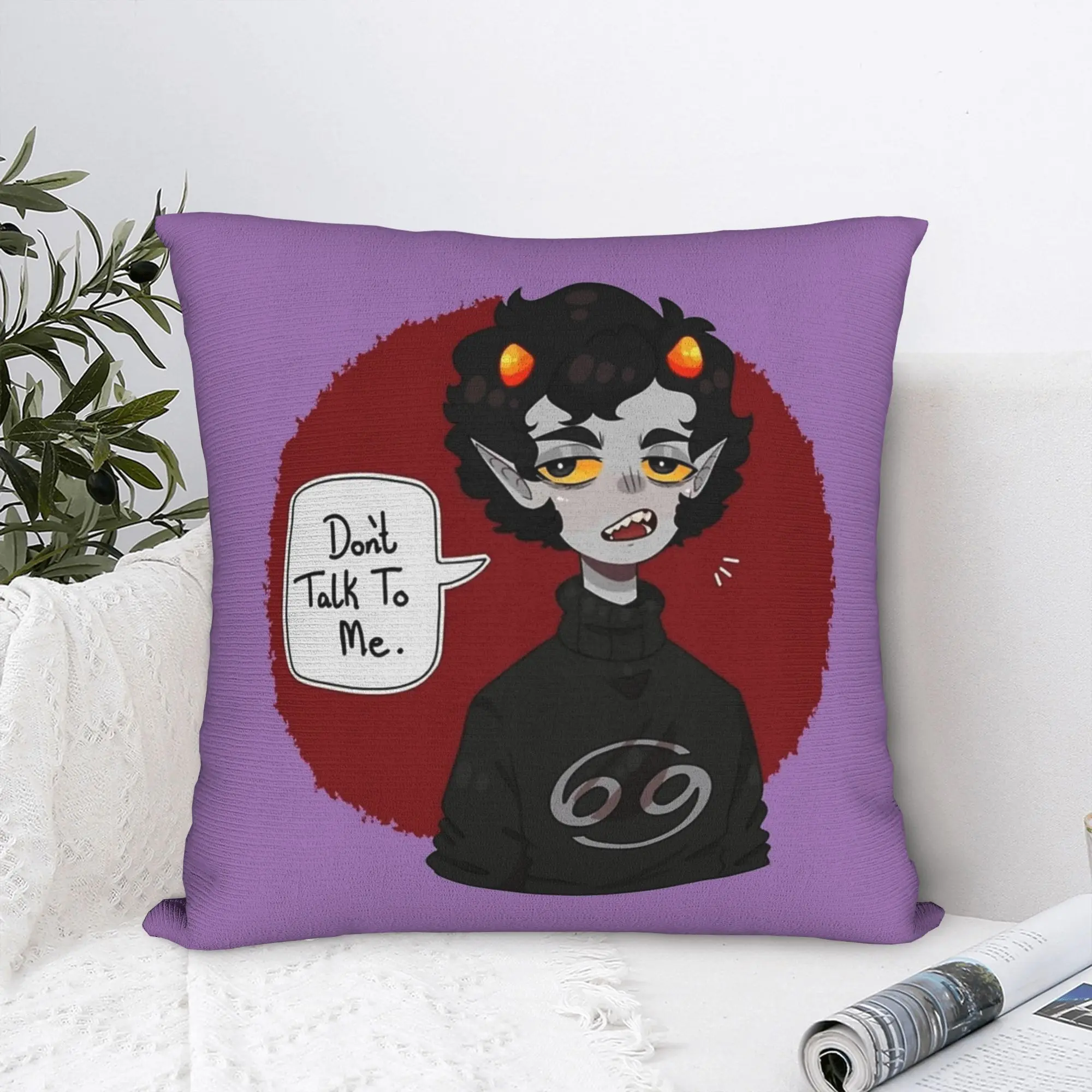 Homestuck Karkat Vantas Dont Talk To Me Pillow Cover  Kawaii Pillow Case For Sofa Bedroom Home Decor Comfy Cushion Cover