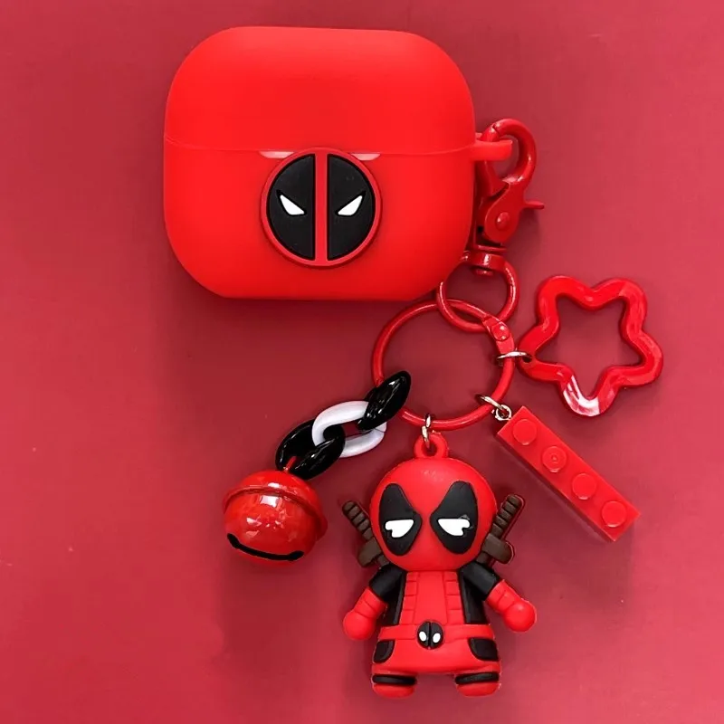 Marvel Deadpool Kopfhörer hülle Abdeckung für Samsung Galaxy Buds 3/3pro Silikon drahtlose Ohrhörer Schutzhülle mit Schlüssel bund