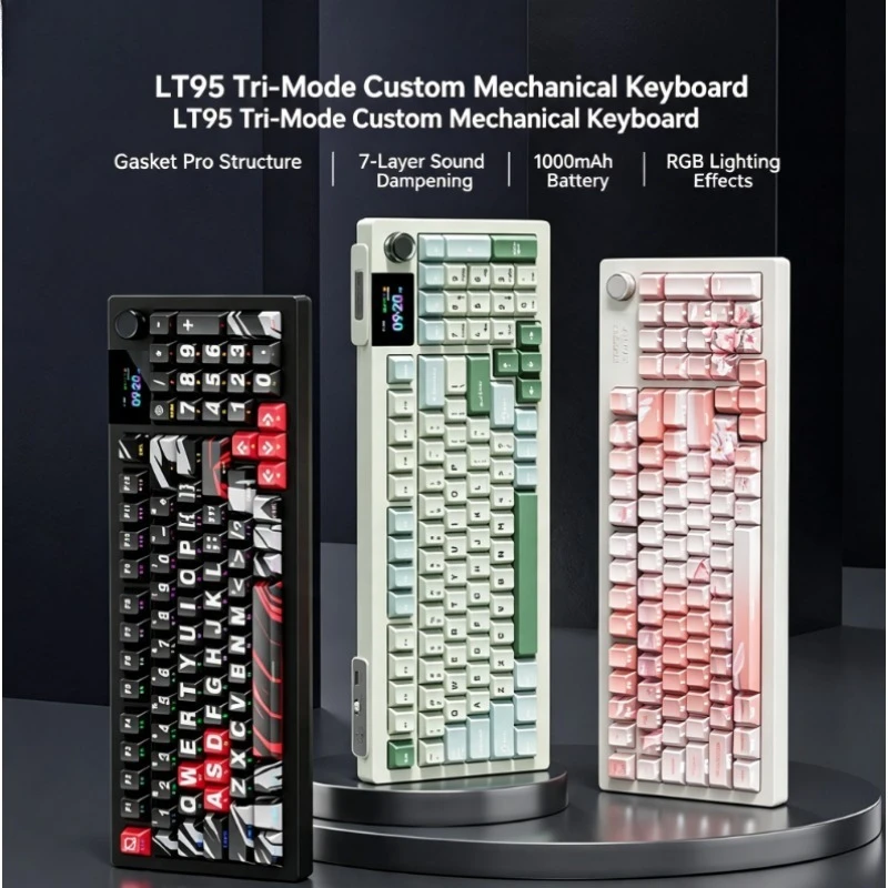 LT95 Tri-mode Mechanical Keyboard Stylish Appearance Wireless Bluetooth Design For Professional E-sports Gaming Desktop Setup