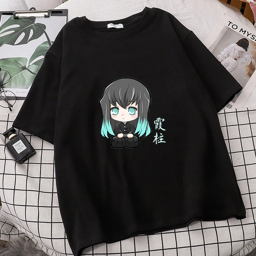 Women Chibi Muichiro Tokito Hashira Kimetsu No Yaiba Tshirt Summer Harajuku Men Oversized T Shirts O-Neck Tops Short Sleeve Tee