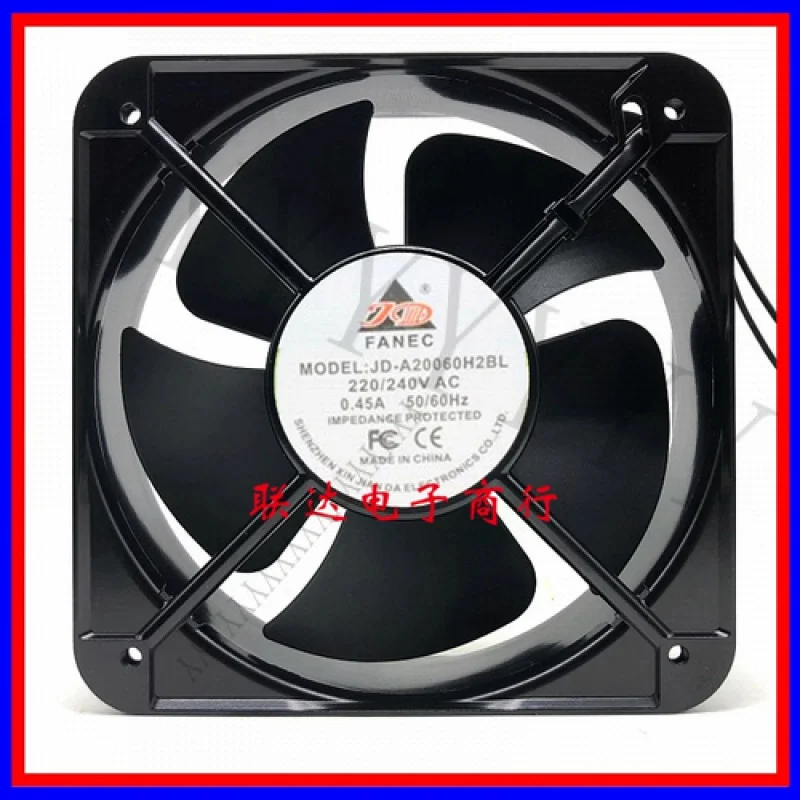 

Y+1 PCS FANEC JD-A20060H2BL AC220V-240V 0.45A 20CM 20060 2 wire cooling fan