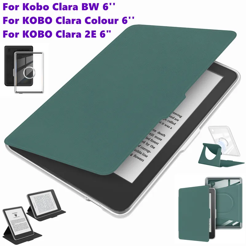 

Магнитный разделительный чехол для Kobo Clara BW/ Clara Color Color 2024, 2E N365 N367 N506, автоматический пробуз, сна, чехол из искусственной кожи, эректор