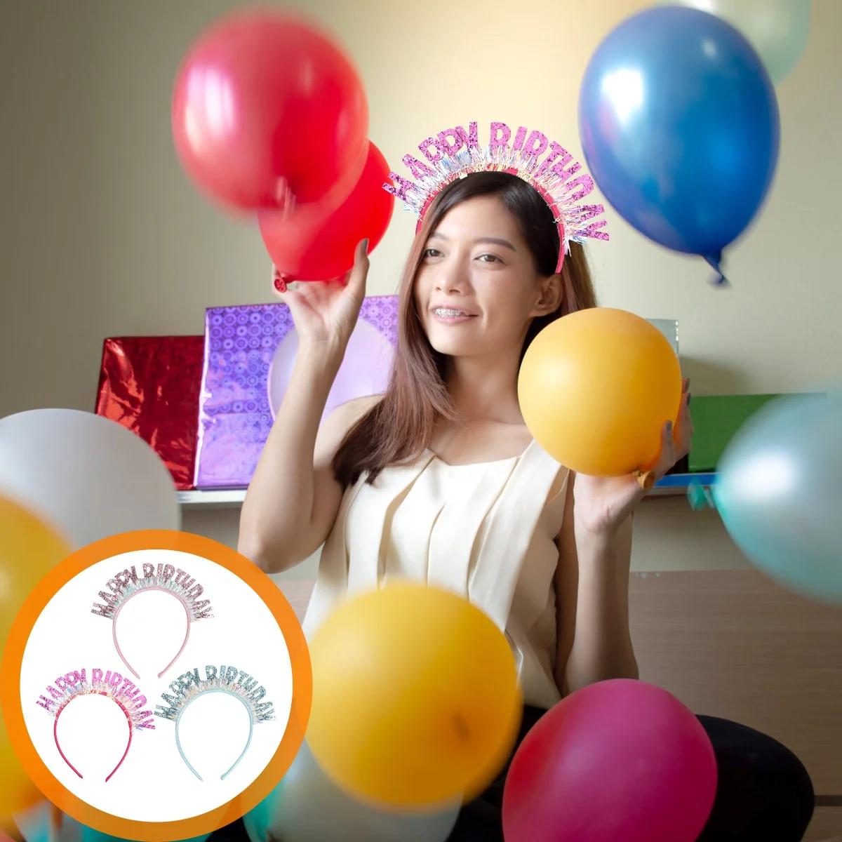 

3Pcs Birthday Party Hair Clasp Set Light Comfortable Decorative Kids Headband Exquisite Design Festive Atmosphere Party Supplies