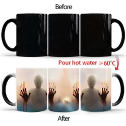 The Walking Dead Coffee Mugs, Heat Color Changing, Milk Tea Cup, Magic Mug, Zombie Head, Halloween Surprised Gift, Drop Shipping