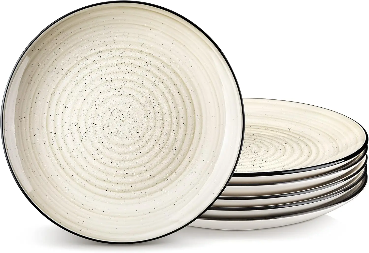 

Bonbon Dinner Plates Set of 6, 10.5 Inch Dish Set, Beige Ceramic Plates, Microwave & Dishwasher Safe