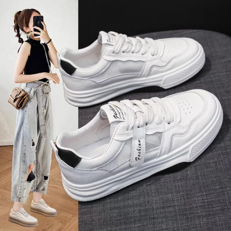 

Fashionable New Style Elegant Lace Up Casual Shoes Women Spring/Autumn Round Toe Thick Sole Anti Slip Comfortable Sports Shoes