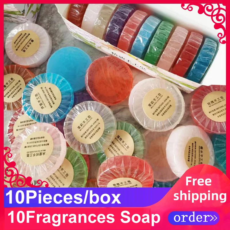 Free Shipping Bathing Tiktok Hot Sale Washing Hand Colorful Fragrance Odour 40g(1.41o.z)x10Pieces Soaps/Box for Gift Presents