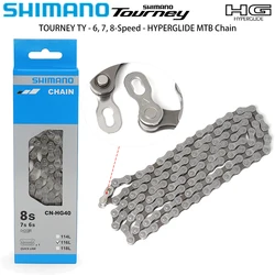 グレーのmtbバイクチェーン,オリジナルパーツ,6スピード,7スピード,8スピード,116l,hg 116l,SHIMANO-TOURNEY hg40