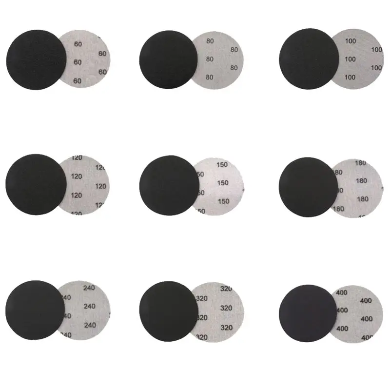 ABUH-996A+ 3 Inch 75Mm Disc Water Sandpaper Flocked Back Dry Sandpaper Wet And Dry (60 -400 )