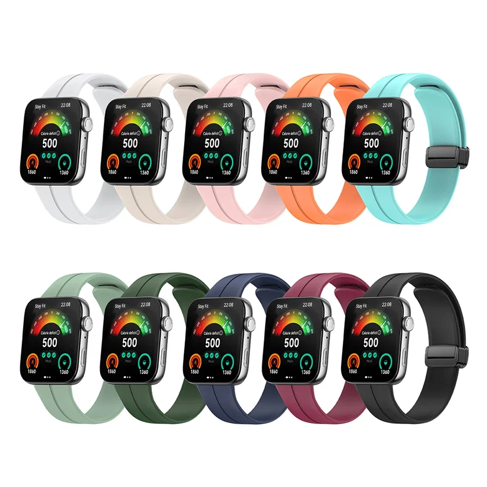 Magnetic Folding Buckle Sports Silicone Strap For HUAWEI WATCH FIT 3 FIT3 Watchband Replacement Band Bracelet Accessories